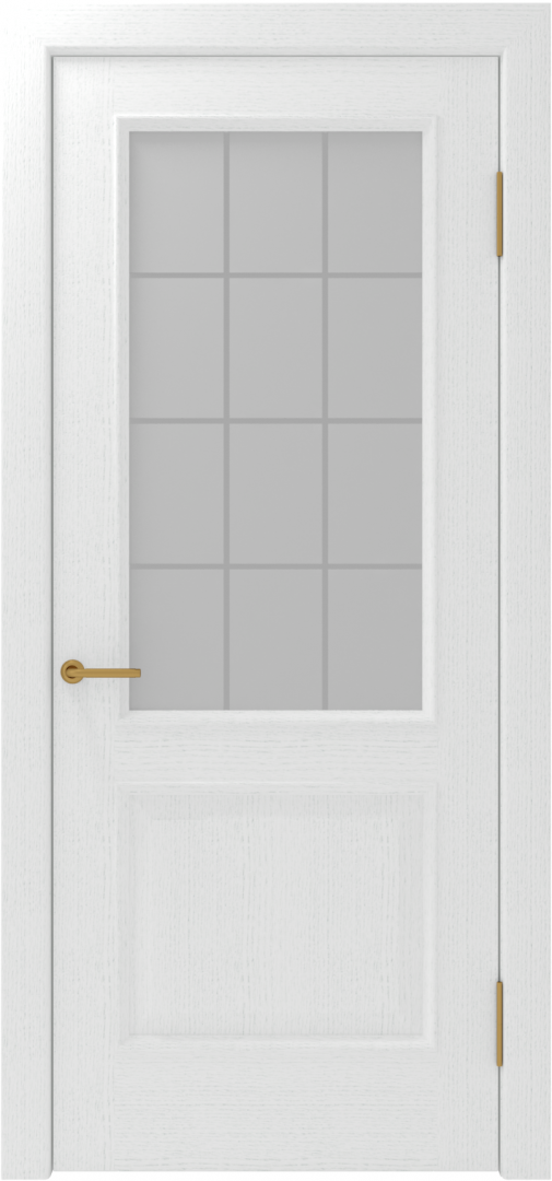 Дверь межкомнатная остекленная Капричо-2 Ясень белый